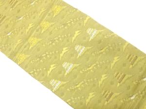 アンティーク　大名行列に城模様織り出し丸帯（材料）